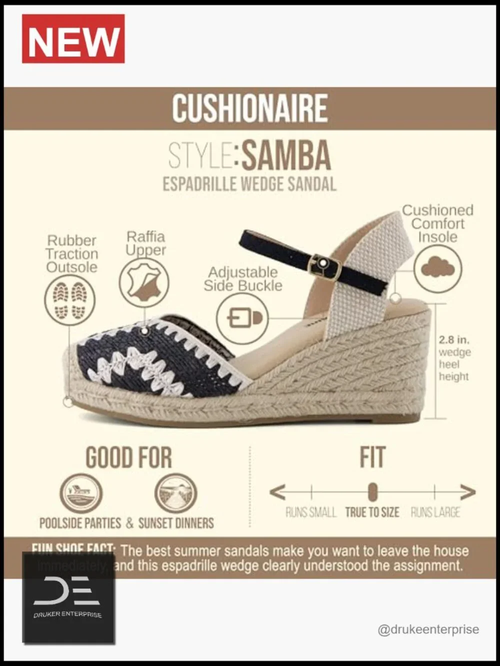 Woven Raffia Espadrille Wedges with Ankle Strap, Comfort Footbed
